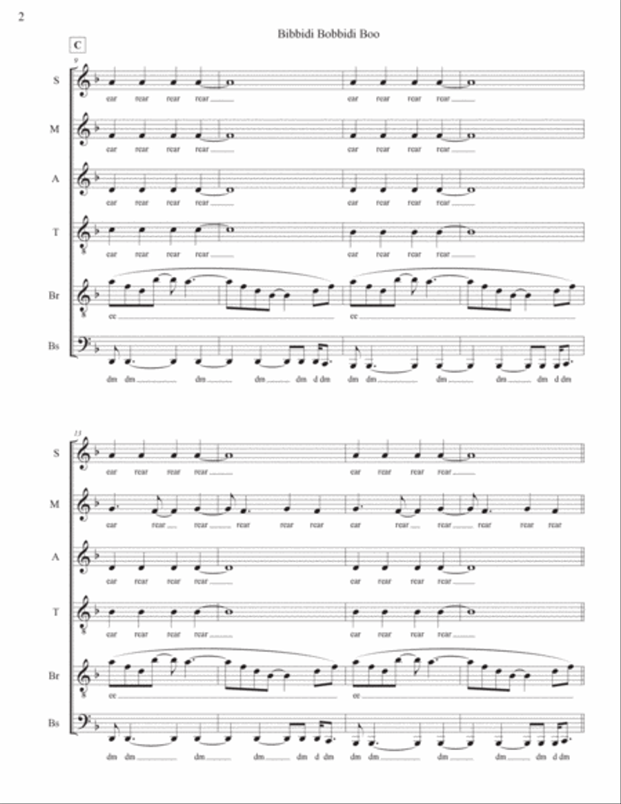 Bibbidi-bobbidi-boo (the Magic Song) Divisi scores gallery preview page 2