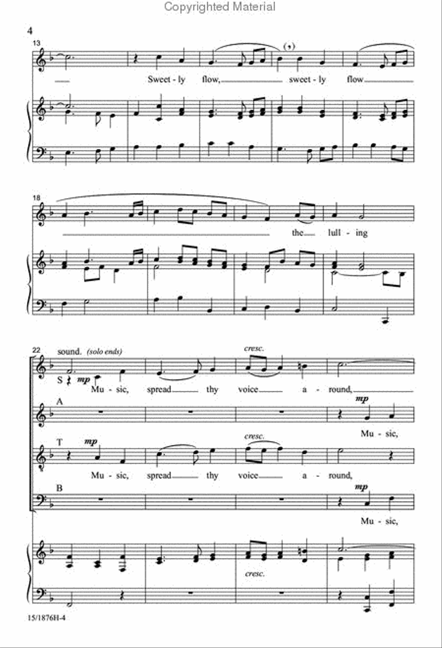 Music, Spread Thy Voice Around 4-Part scores gallery preview page 3
