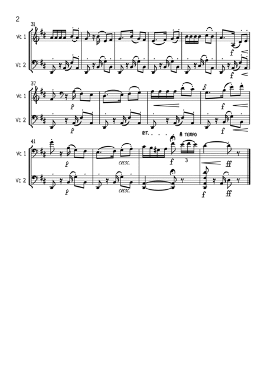 Habañera from Carmen - Cello Duet String Duet scores gallery preview page 2