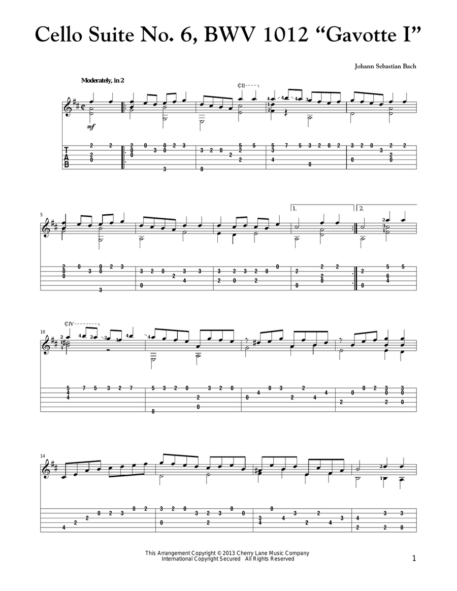 Cello Suite No. 6, BWV 1012 