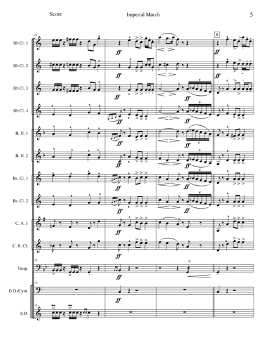 Imperial March - Opus 32 Imperial March - Opus 32 Clarinet Choir scores gallery preview page 5