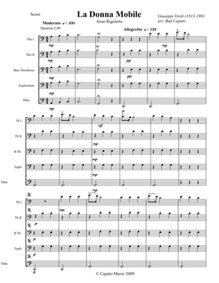 Low Brass-Three Famous Opera Arias-Score