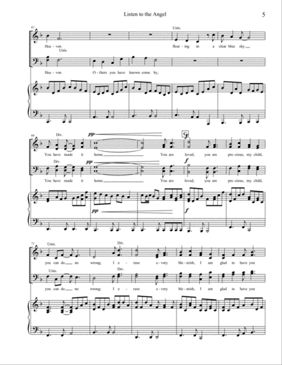 Listen to the Angel Listen to the Angel 4-Part scores gallery preview page 5