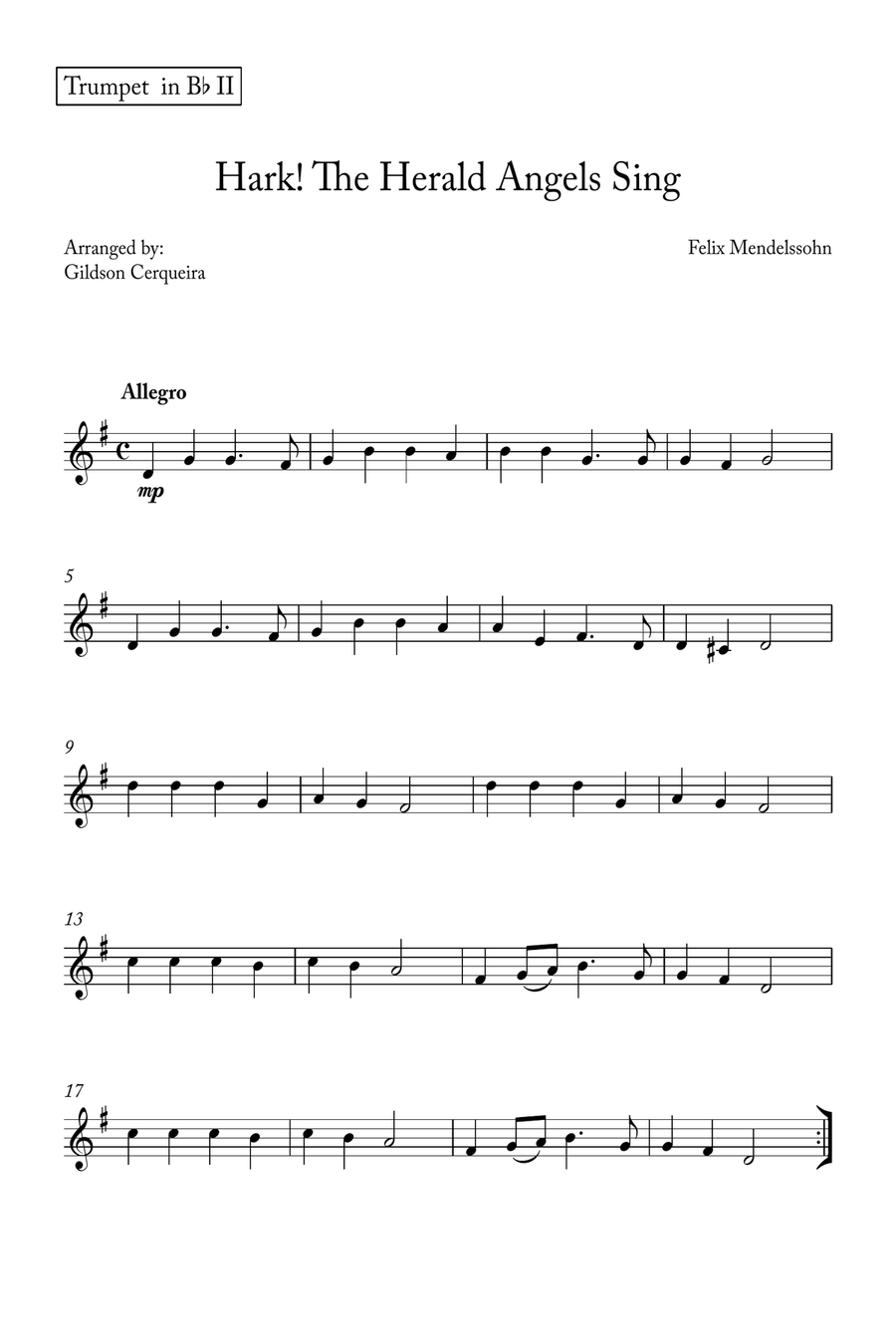 Hark! The Herald Angels Sing Brass Quartet scores gallery preview page 4
