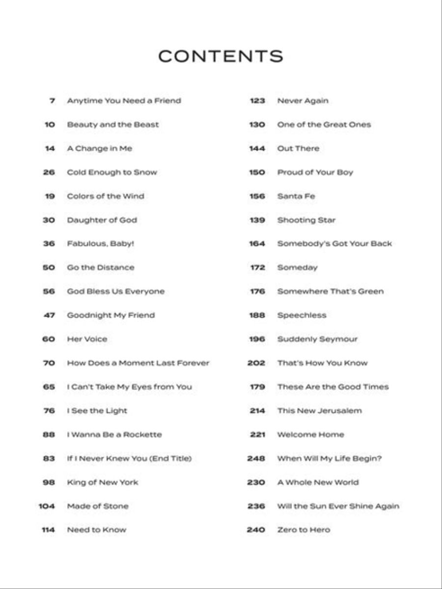 Alan Menken Songbook – 2nd Edition Piano, Vocal, Guitar scores gallery preview page 3