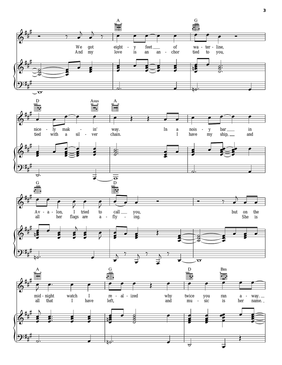 Southern Cross Southern Cross Piano, Vocal, Guitar scores gallery preview page 3