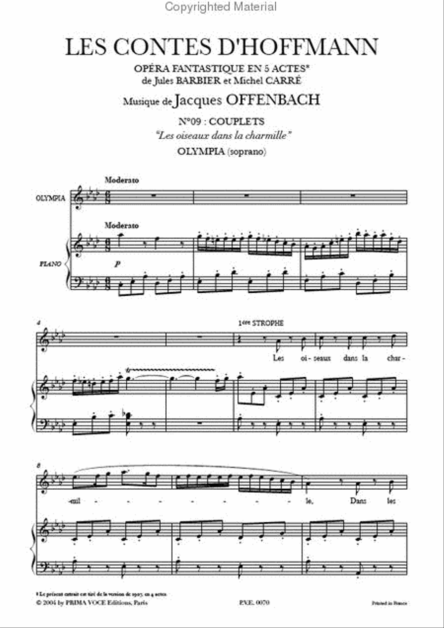 Les oiseaux dans la charmille from Les Contes d'Hoffmann Soprano Voice scores gallery preview page 2