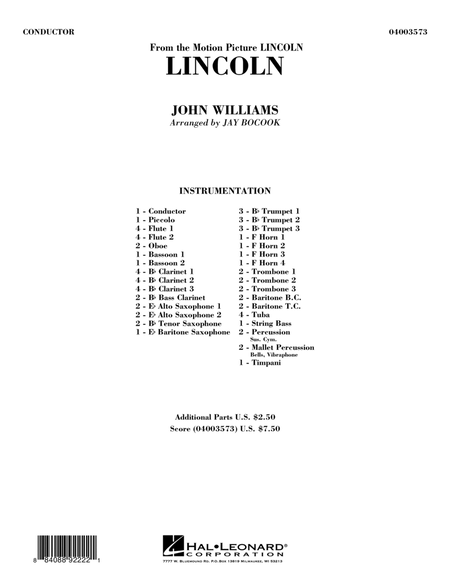 Lincoln - Conductor Score (Full Score)