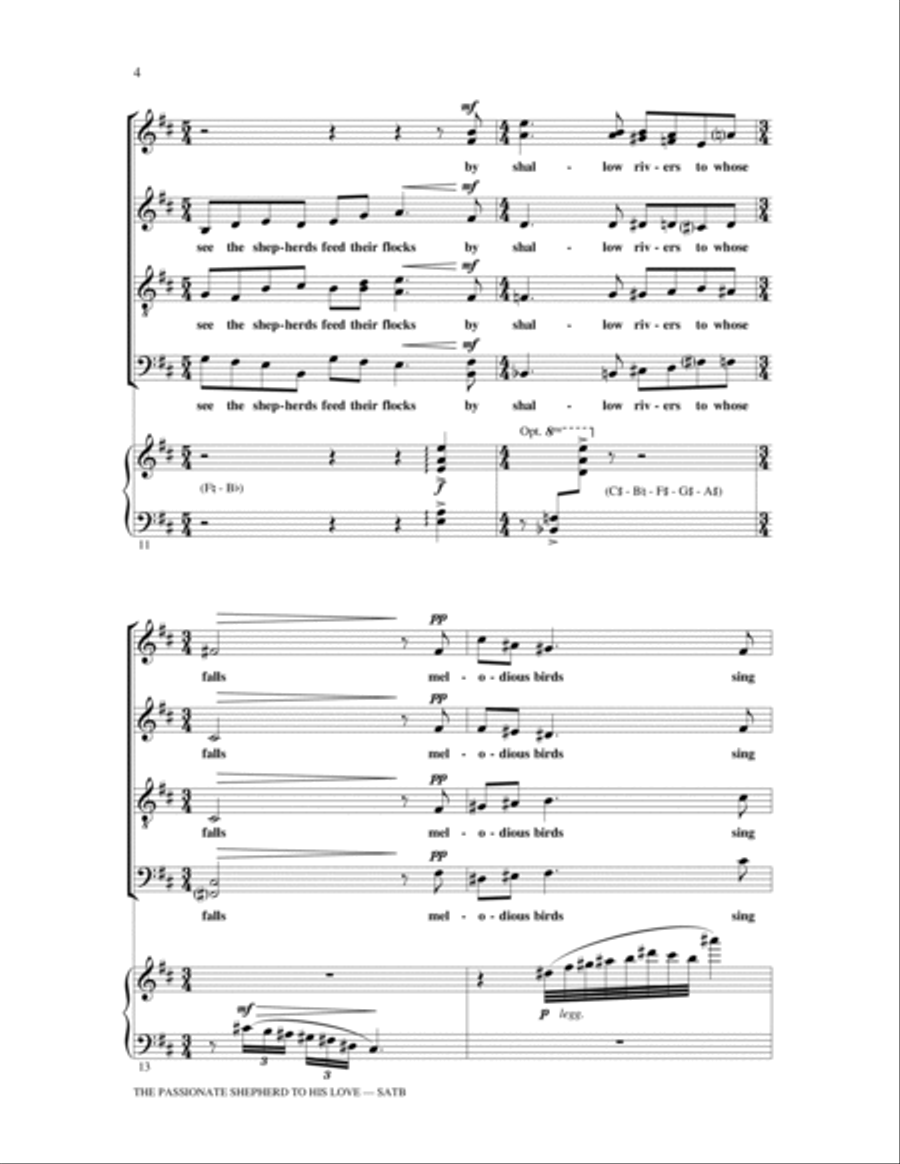 The Passionate Shepherd To His Love 4-Part scores gallery preview page 3
