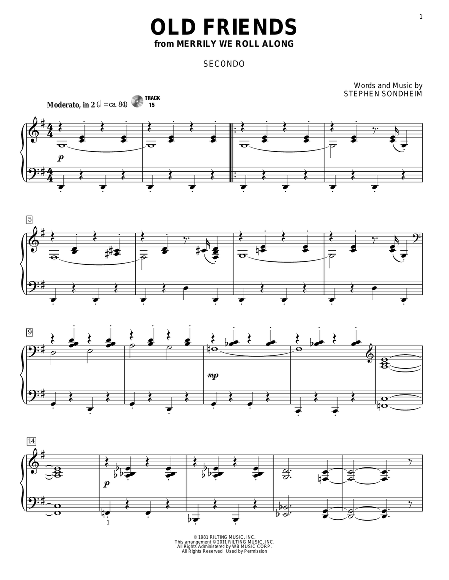 Old Friends Old Friends Piano Duet scores gallery preview page 1