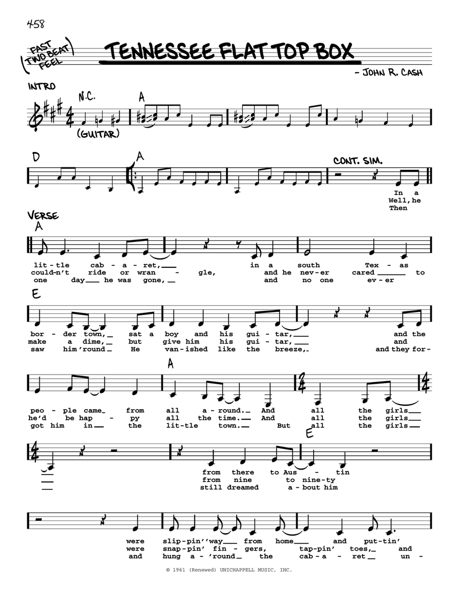 Tennessee Flat Top Box Voice scores gallery preview page 1