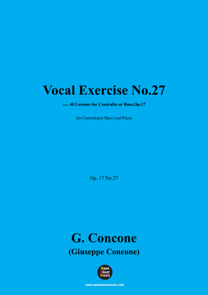 G. Concone-Vocal Exercise No.27,for Contralto(or Bass) and Piano