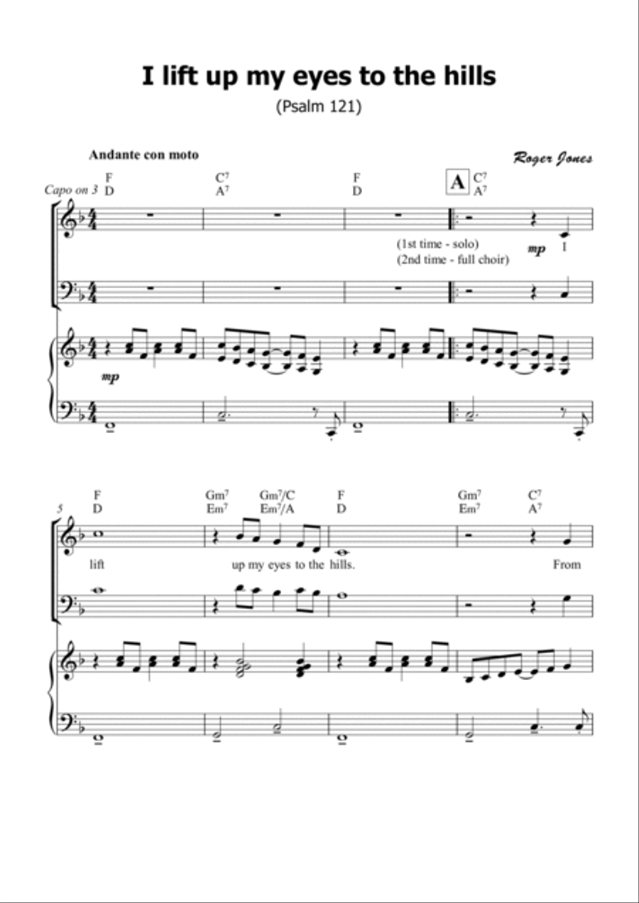 I lift up my eyes to the hills 4-Part scores gallery preview page 2