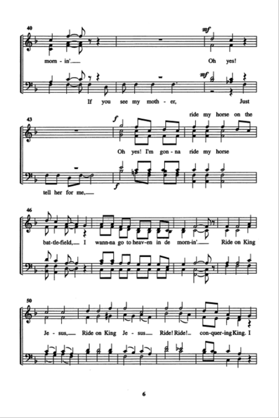 Ride On King Jesus 4-Part scores gallery preview page 5
