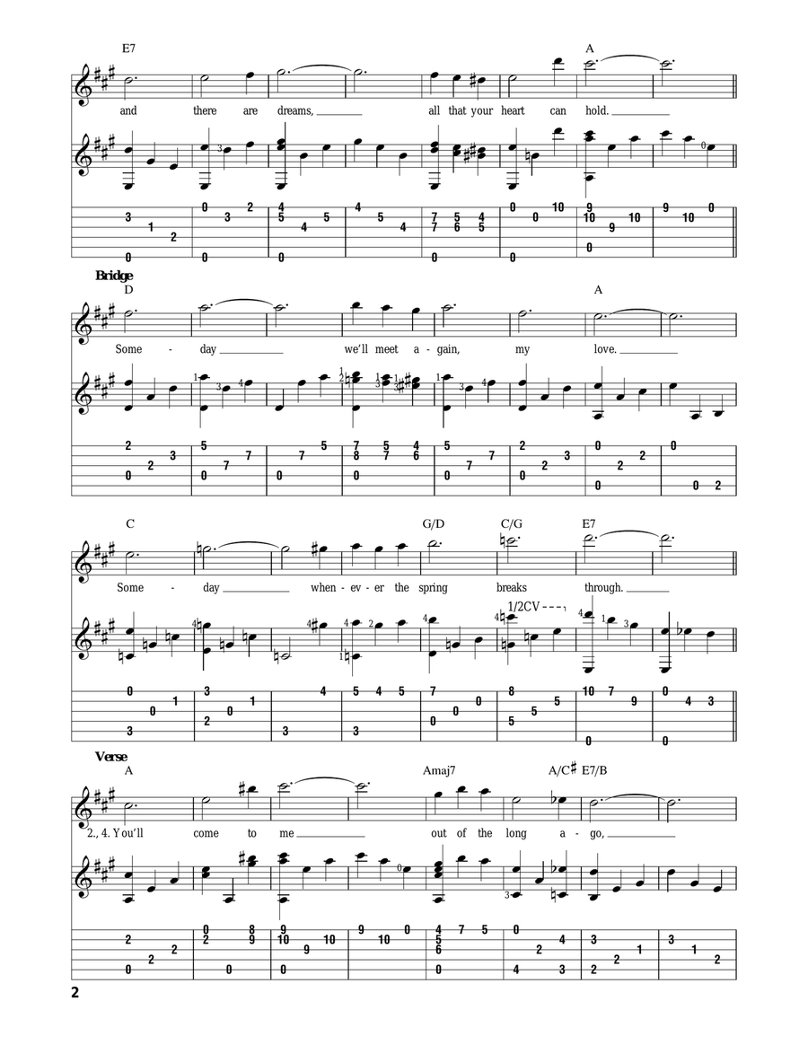 Somewhere, My Love Somewhere, My Love Guitar Solo scores gallery preview page 2