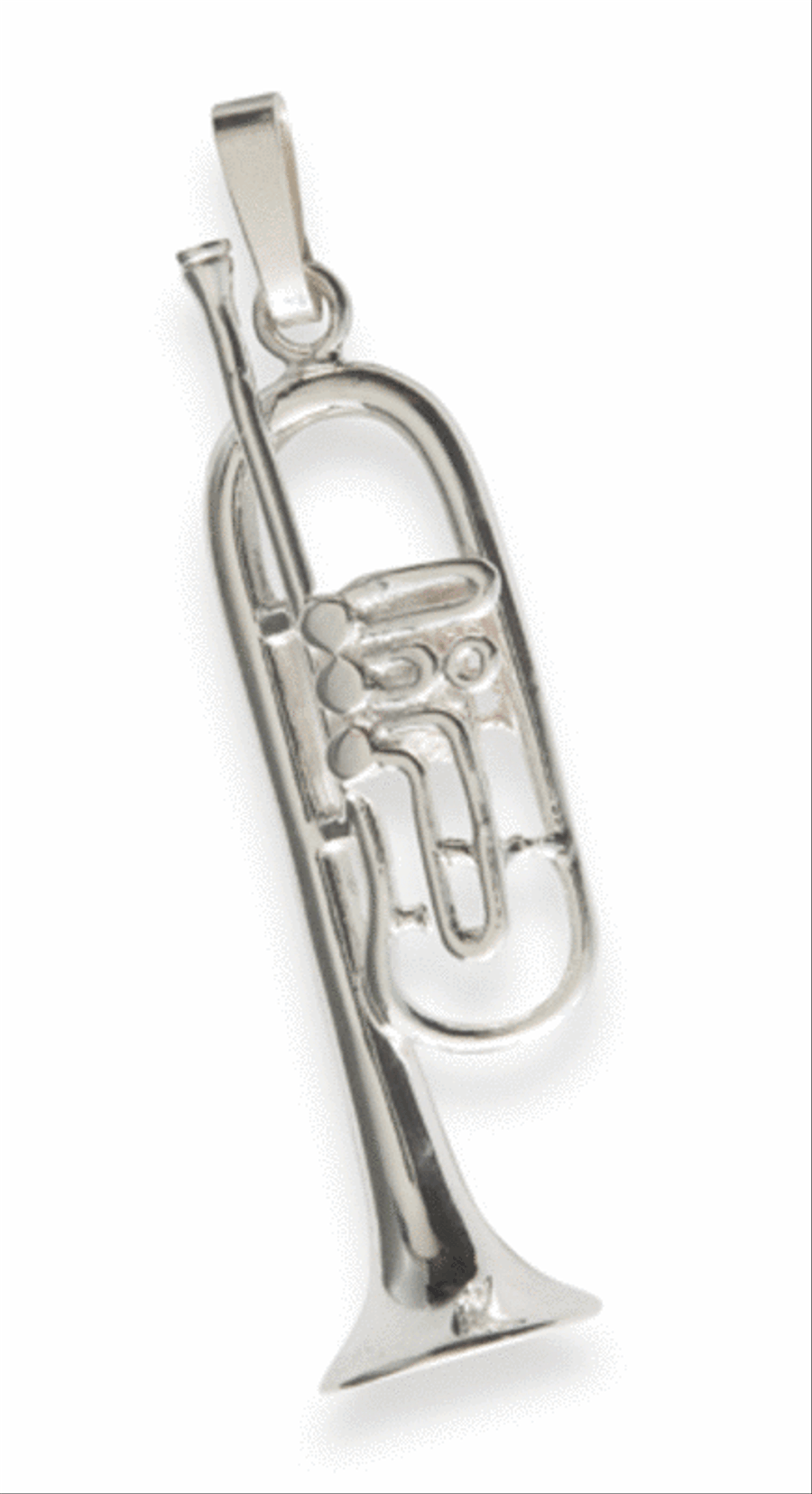 Silver pendant : flugelhorn