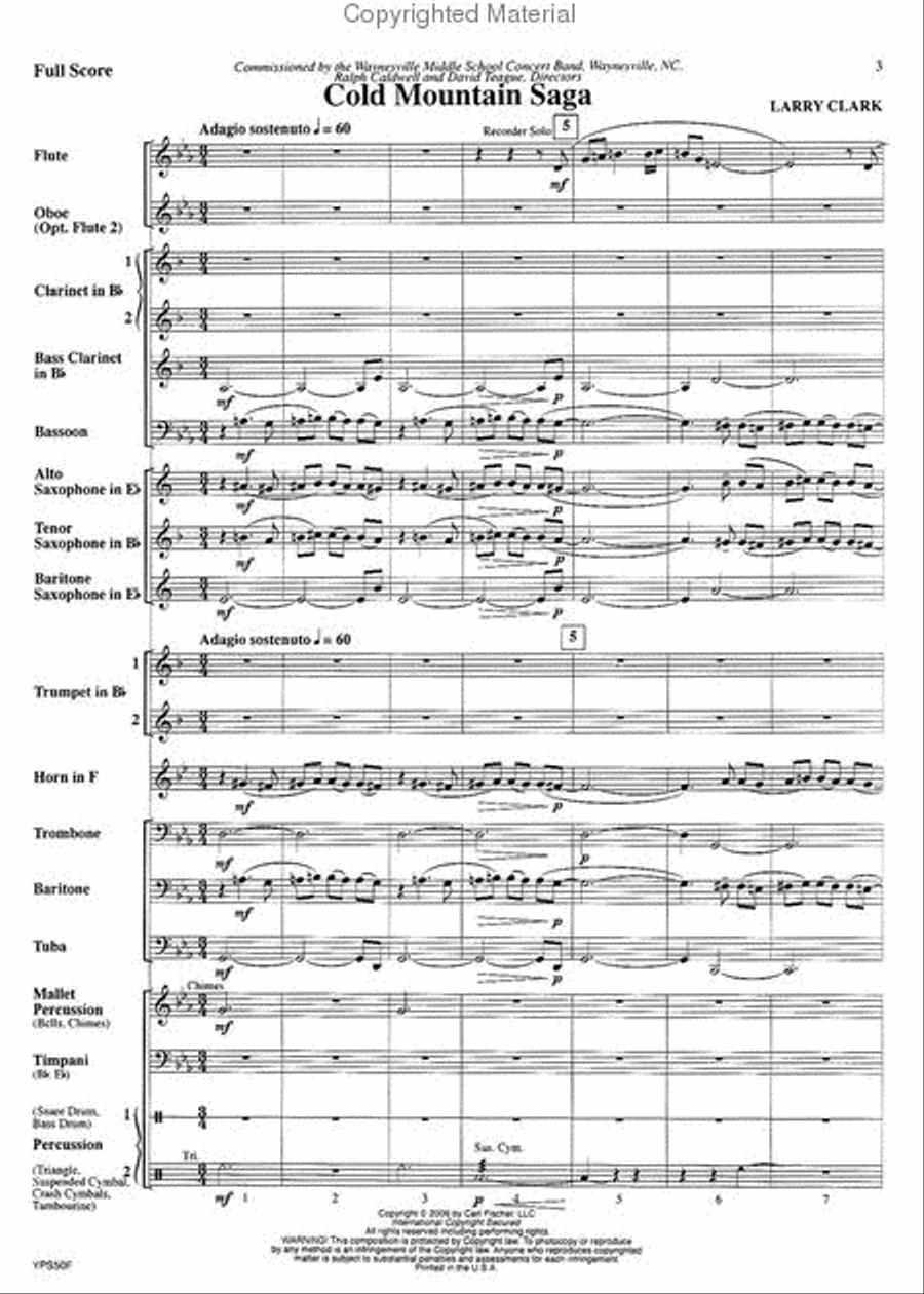 Cold Mountain Saga Cold Mountain Saga Concert Band scores gallery preview page 2