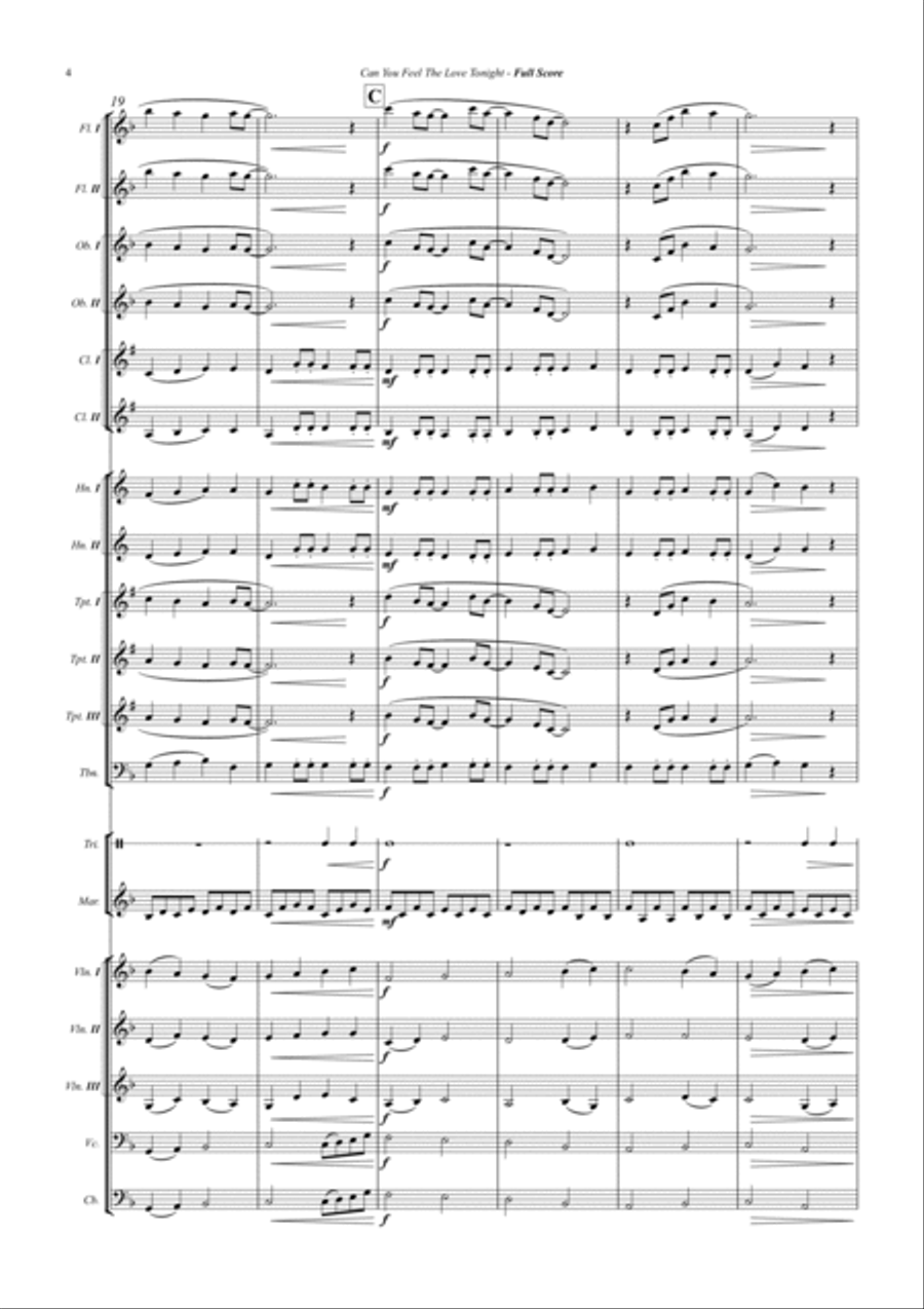 Can You Feel The Love Tonight Full Orchestra scores gallery preview page 4