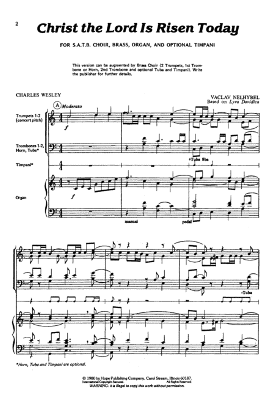 Christ the Lord Is Risen Today 4-Part scores gallery preview page 3