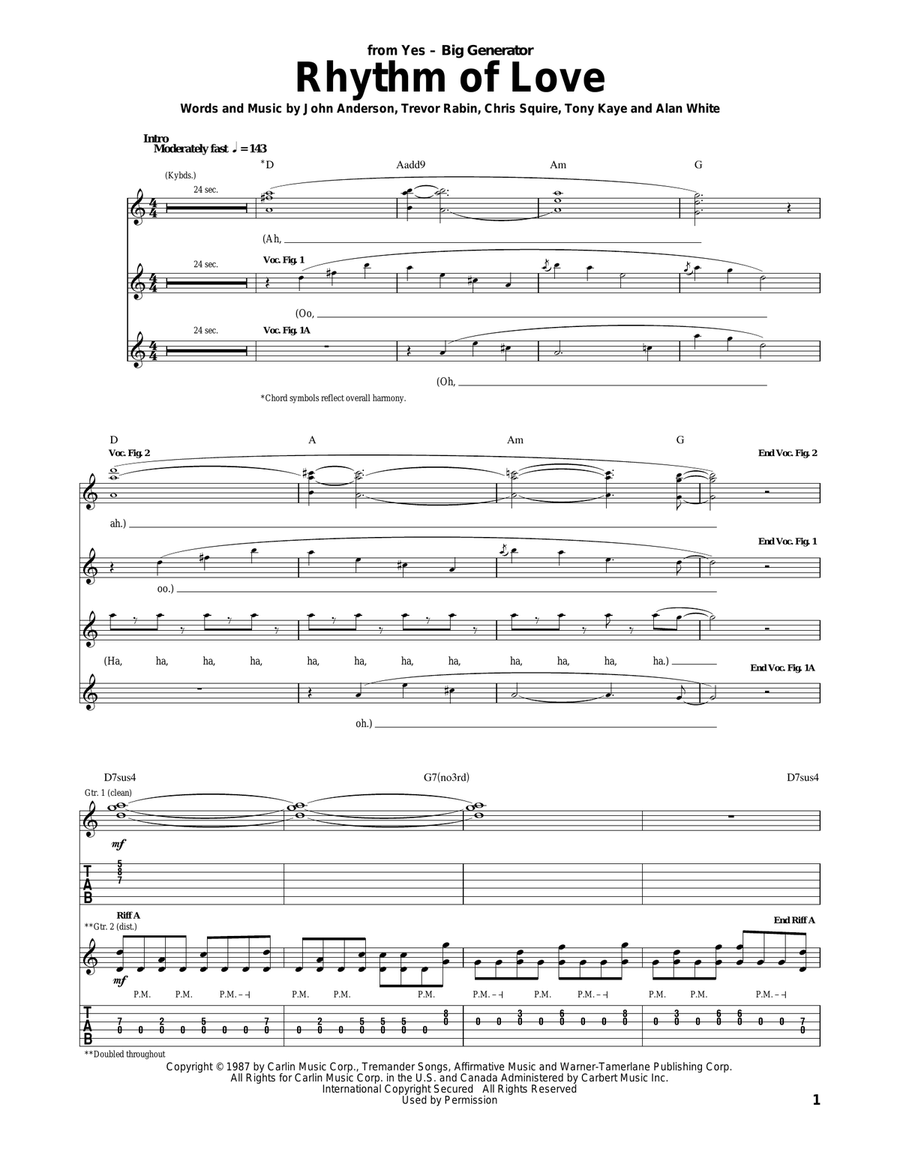 Rhythm Of Love Rhythm Of Love Acoustic Guitar scores gallery preview page 1