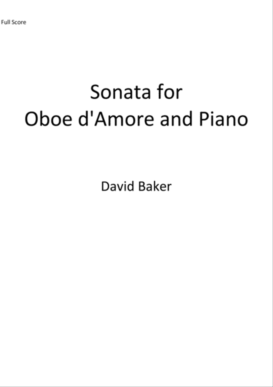 Sonata for Oboe d'Amore and Piano Piano Accompaniment scores gallery preview page 1