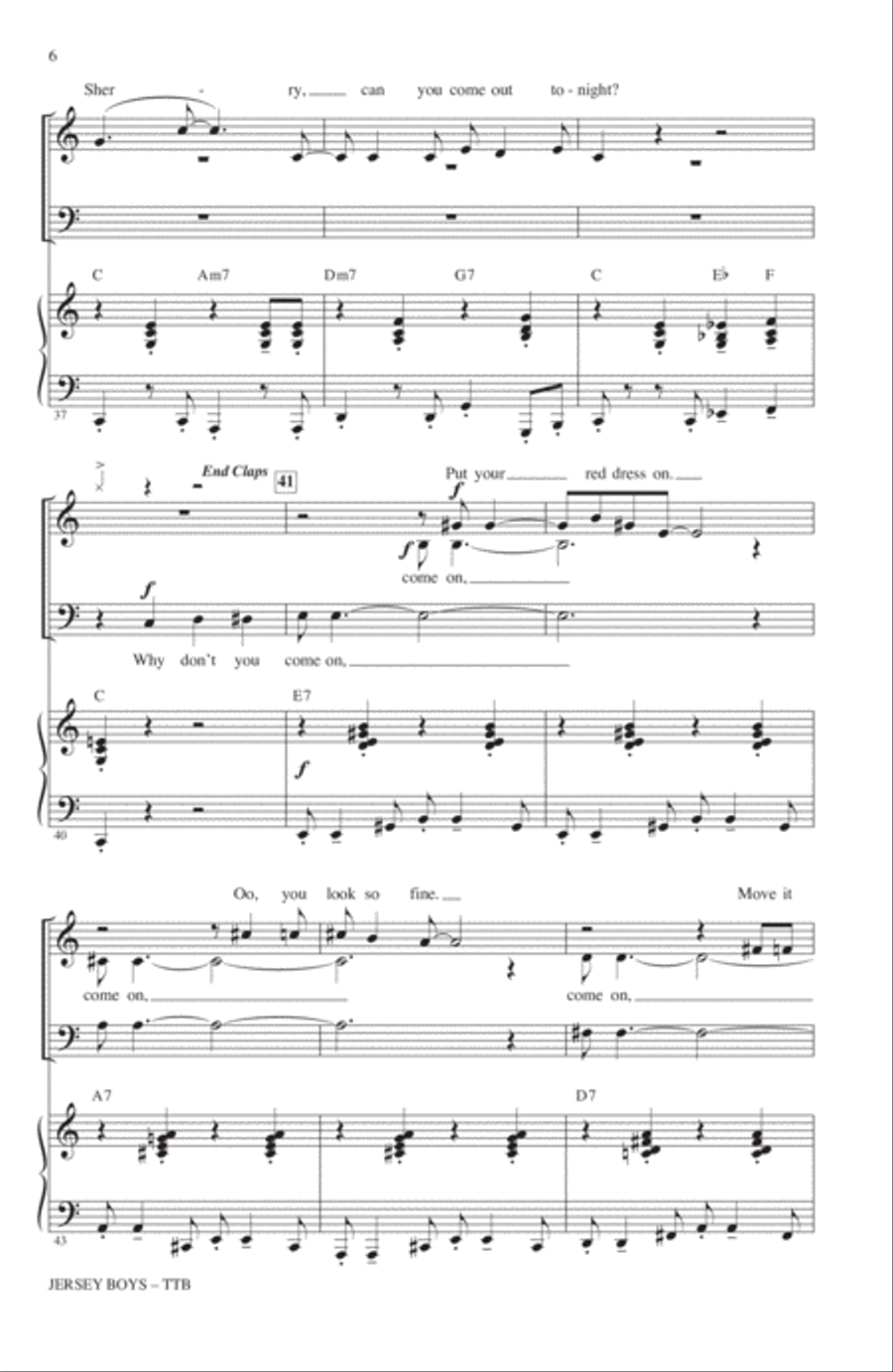 Jersey Boys Medley TTBB scores gallery preview page 5