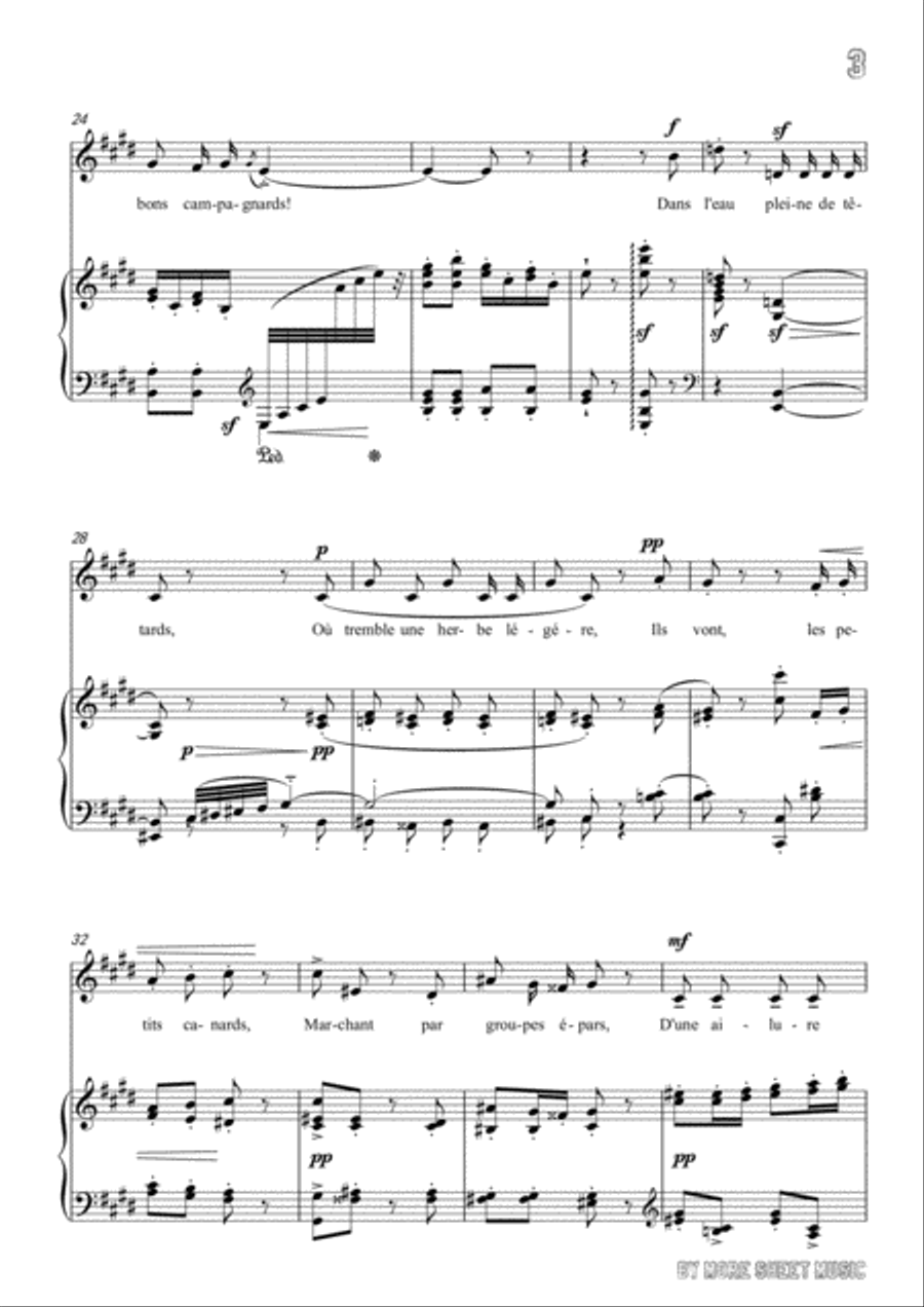 Chabrier-Villanelle des petits canards in E Major,for voice and piano Voice Solo scores gallery preview page 5