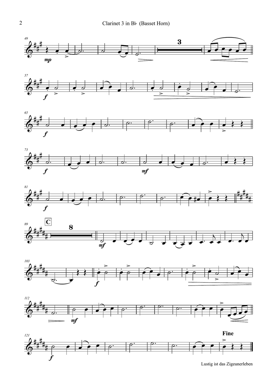 Lustig ist das Zigeunerleben - German Folk Song - Oktoberfest - String Quartet String Quartet scores gallery preview page 5
