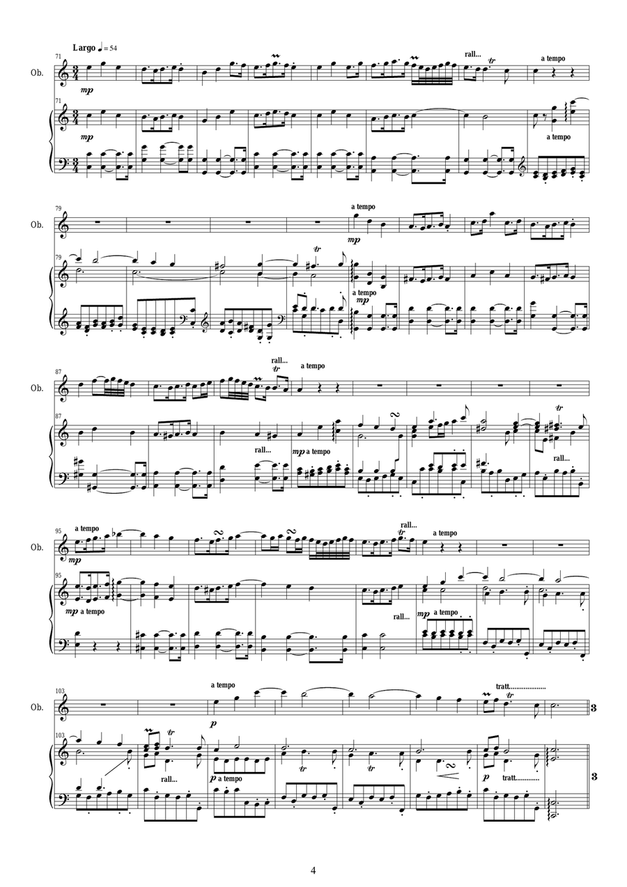 Vivaldi - Concerto in A minor RV 536 for Oboe and Piano Piano scores gallery preview page 4