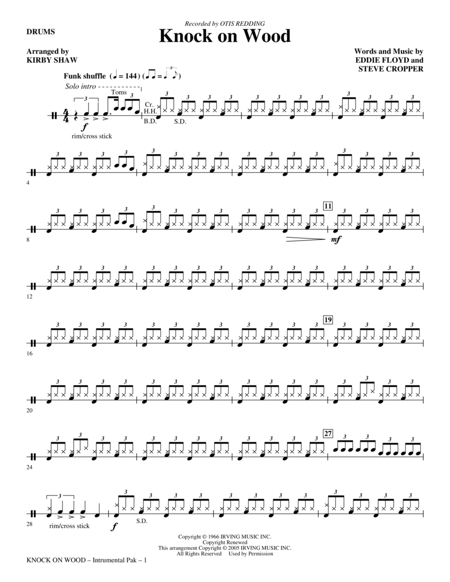 Knock On Wood - Drums Knock On Wood - Drums Choir scores gallery preview page 1