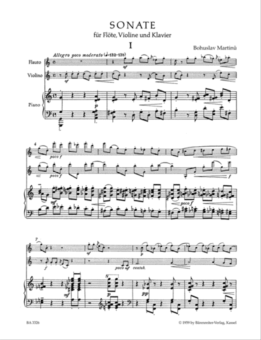Sonata for Flute, Violin and Piano Flute scores gallery preview page 2