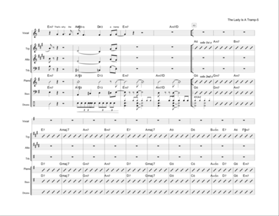 The Lady Is A Tramp Jazz Ensemble scores gallery preview page 6