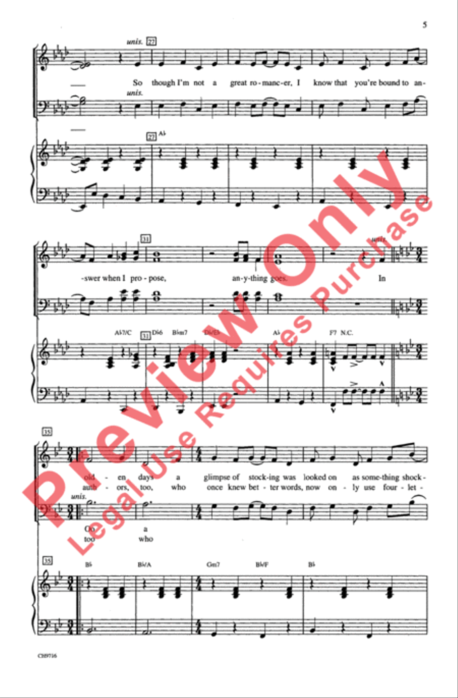 Anything Goes 4-Part scores gallery preview page 4
