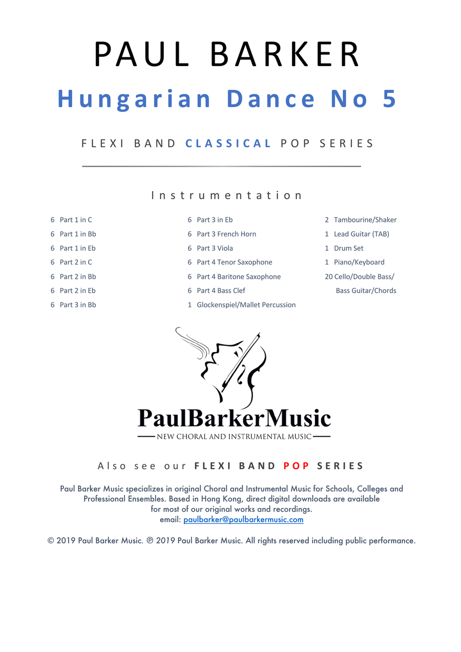 Hungarian Dance No: 5 (Flexible Instrumentation) Concert Band scores gallery preview page 2