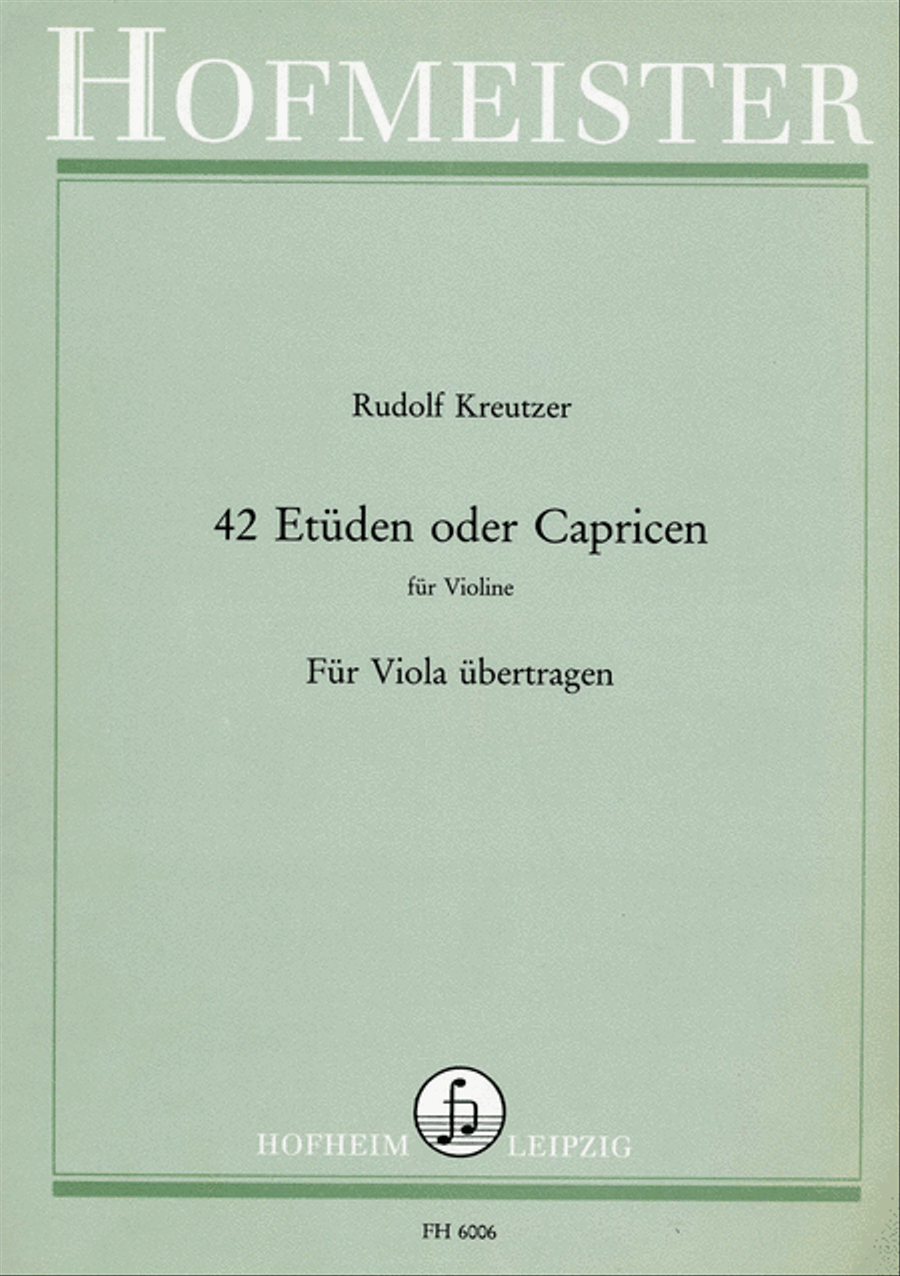 42 Etüden oder Capricen für Violine. Für Viola übertragen Violin scores gallery preview page 1