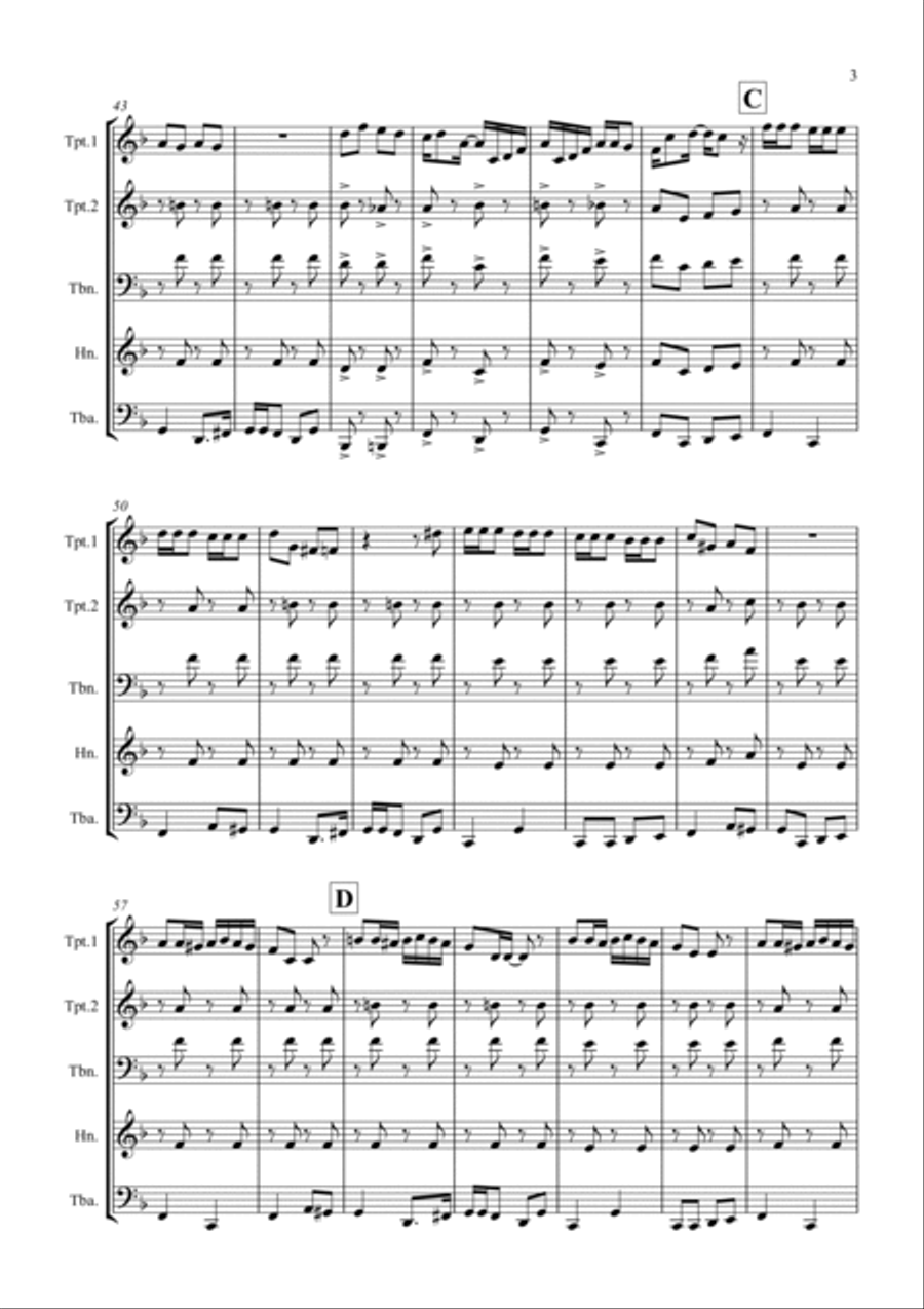 Roxy Ragtime for Brass Quartet Brass Quartet scores gallery preview page 3