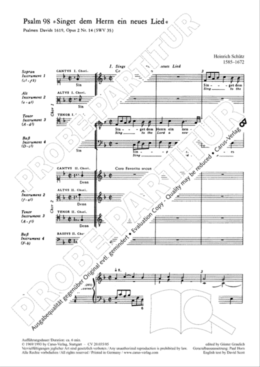 Sing to the Lord a new song (Singet dem Herrn ein neues Lied) 4-Part scores gallery preview page 3