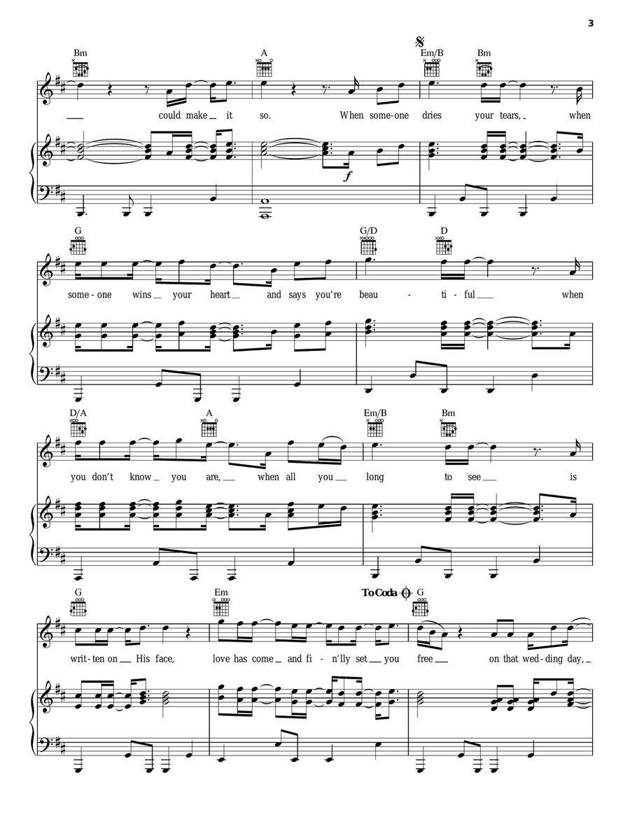 Wedding Day Piano, Vocal, Guitar scores gallery preview page 3