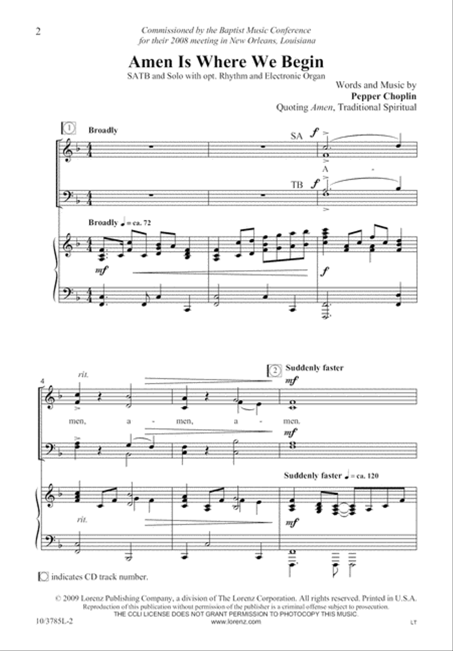 Amen Is Where We Begin 4-Part scores gallery preview page 3