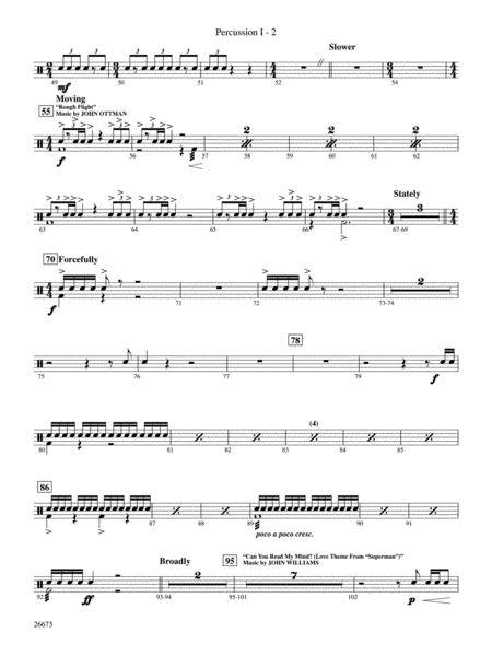 Superman Returns, Concert Selections from: 1st Percussion