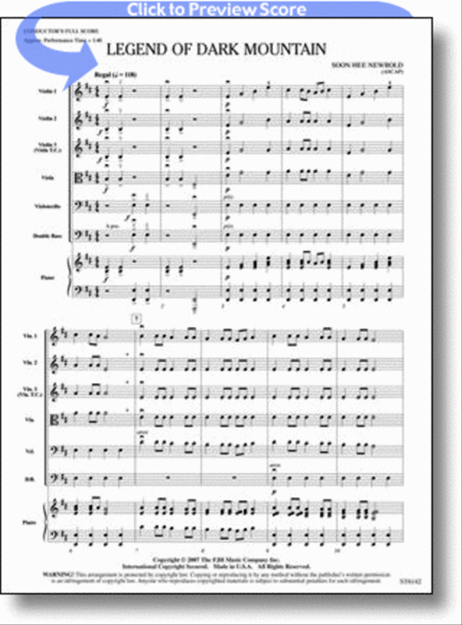 Legend of Dark Mountain String Orchestra scores gallery preview page 1
