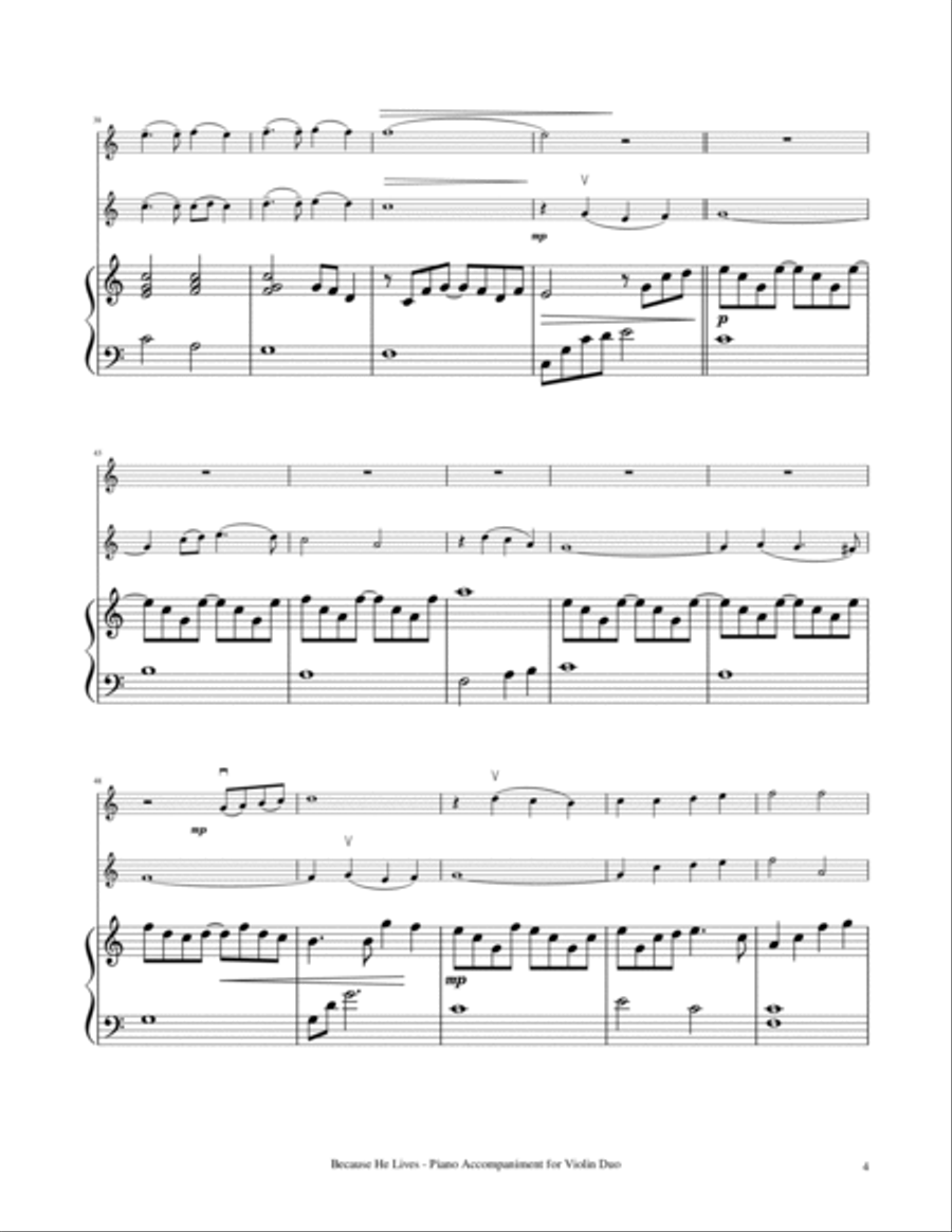 Because He Lives String Duet scores gallery preview page 5