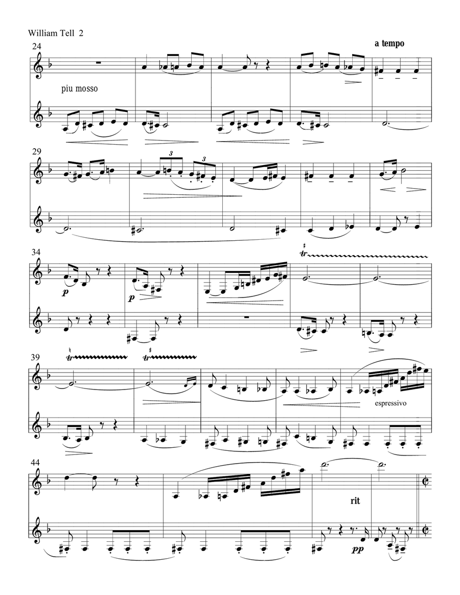 Clarinet Duet - Rossini Overtures! Woodwind Duet scores gallery preview page 2