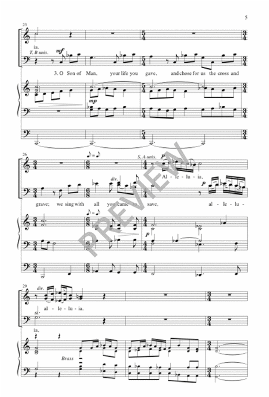 Our Risen Lord, Our King of Kings 4-Part scores gallery preview page 5