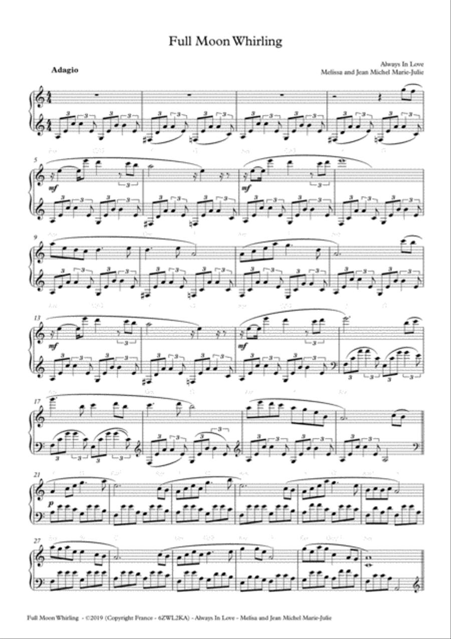 Full Moon Whirling Piano Solo scores gallery preview page 1
