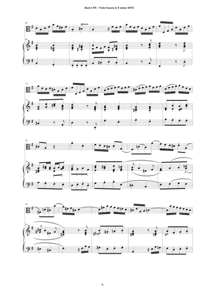Bach CPE - Viola Sonata in E minor H551 for Viola and Piano image number null