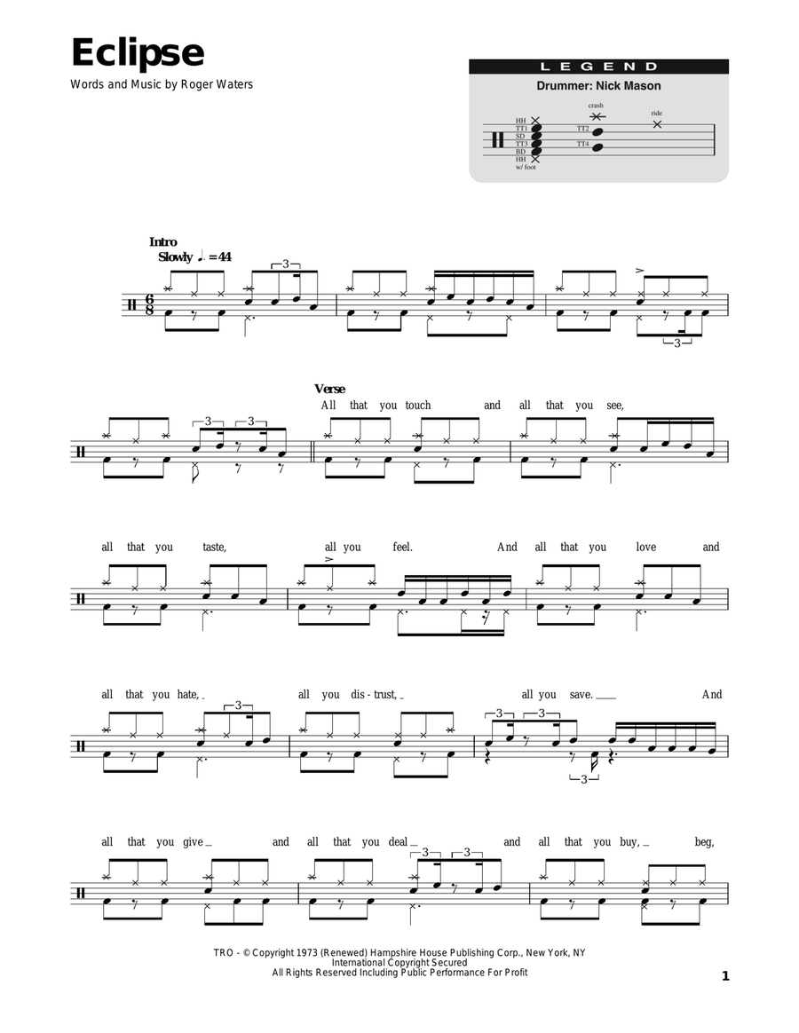 Eclipse Drum Set scores gallery preview page 1