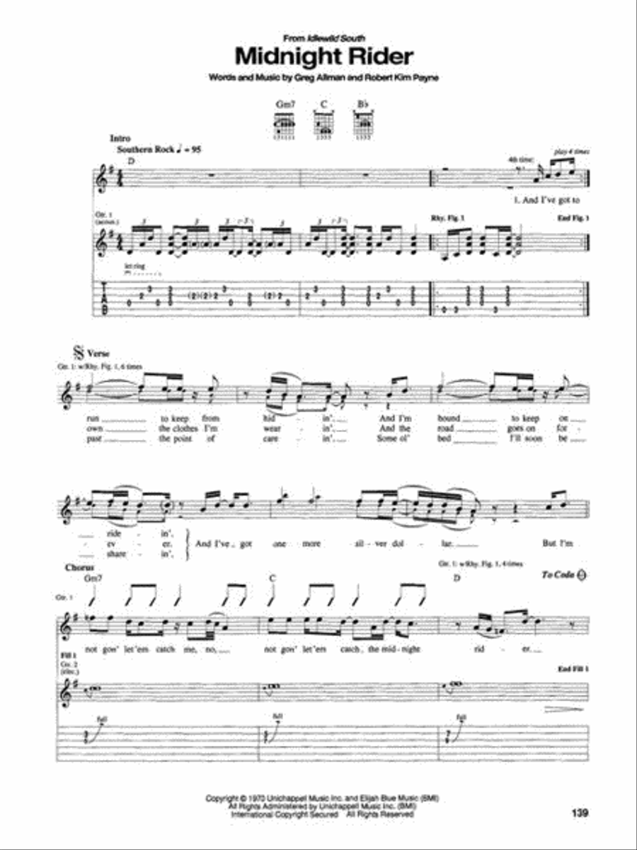 The Allman Brothers Band – The Definitive Collection for Guitar – Volume 2 Electric Guitar scores gallery preview page 5