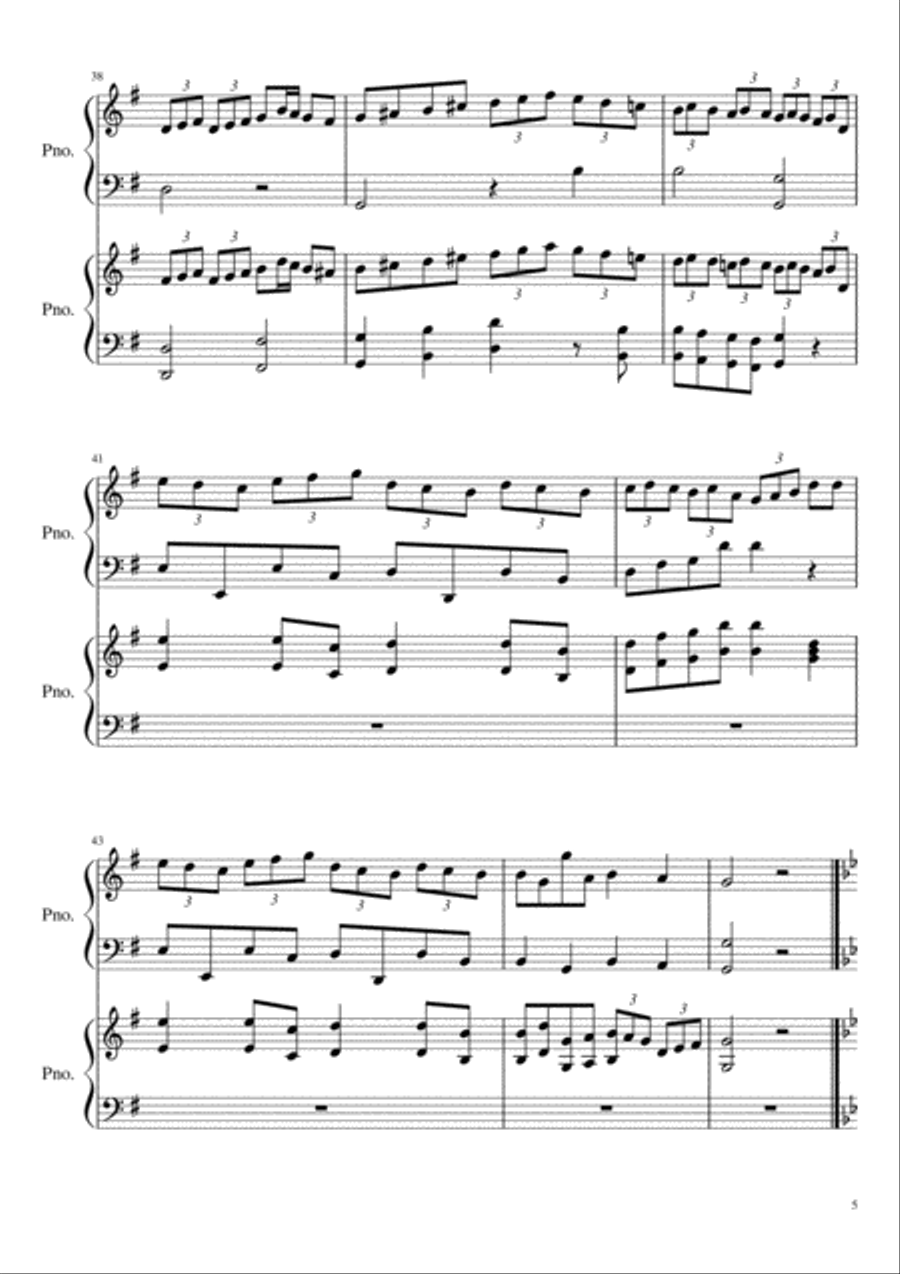 Once In Royal David's City variations for two pianos 2 Pianos, 4-Hands scores gallery preview page 5