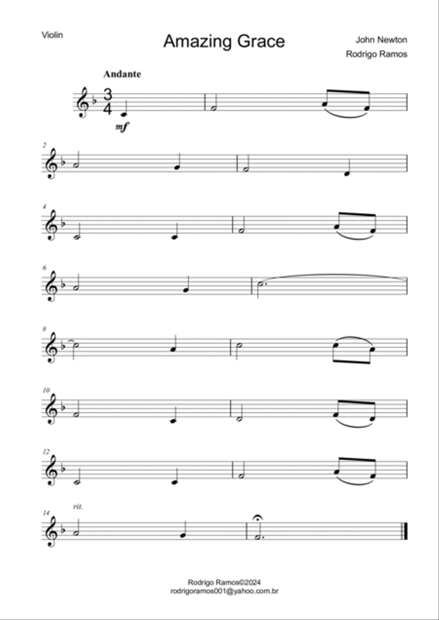 Amazing Grace String Duet scores gallery preview page 2